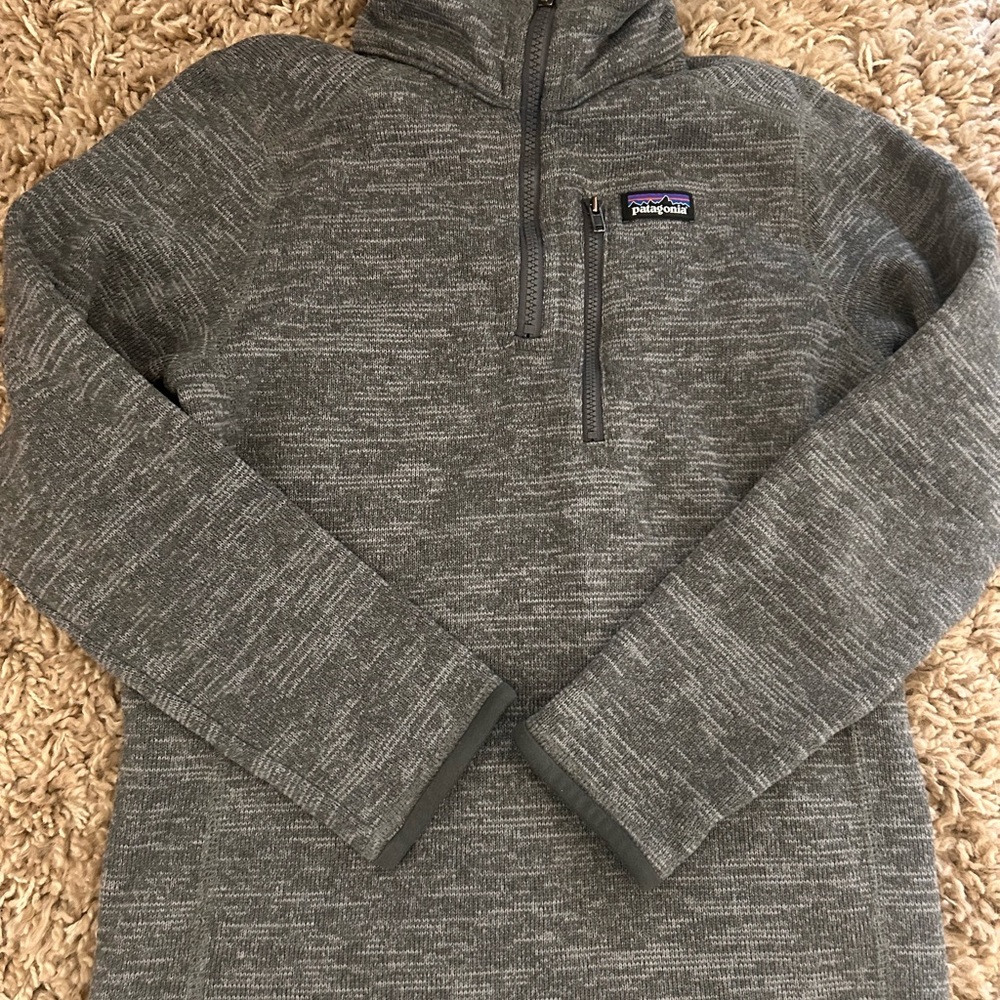 Patagonia Heathered Charcoal Gray Quarter-Zip Pullover